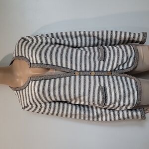 Banana Republic Metallic Striped Cardigan Sweater womens size Large